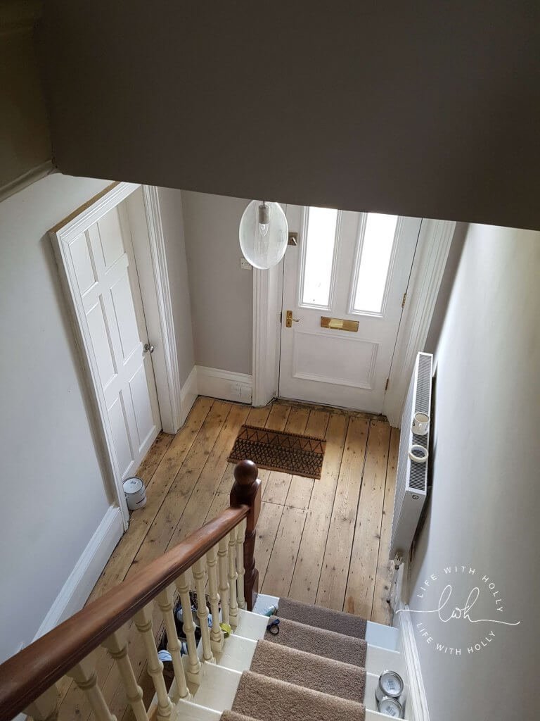 Sanding original floorboards - Victorian Hallway Makeover - Transformation - Life with Holly