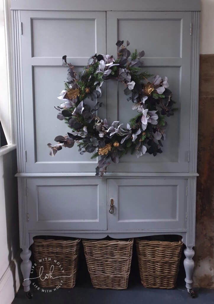 Grey and Gold Faux Wreath - Faux Christmas Wreath Workshop with OKA Harrogate by Life with Holly