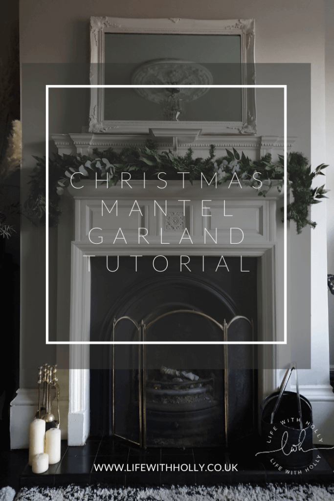Christmas Mantelpiece Garland with Faux Foliage Tutorial by Life with Holly