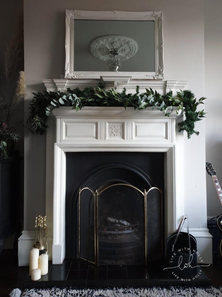  Christmas-Mantelpiece-Garland-with-Faux-Foliage-Tutorial-by-Life-with-Holly Dried Flowers Garland
