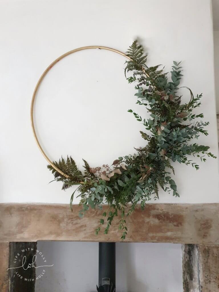 Oversized Hoop Wreath - Spring Foliage - Simple Spring Styling Tips by Life with Holly