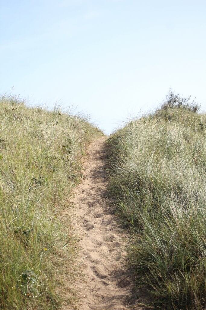 Path Through Sand Dunes to Beach at Spurn Lighthouse at Spurn Point by Life with Holly