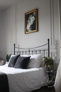 Grey Victorian Period Bedroom with Wall Panelling by Life with Holly