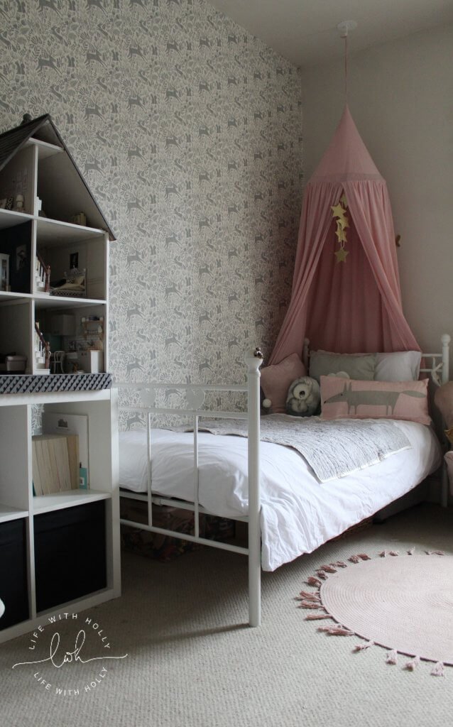 Vintage Pink and Grey Girls Bedroom by Life with Holly