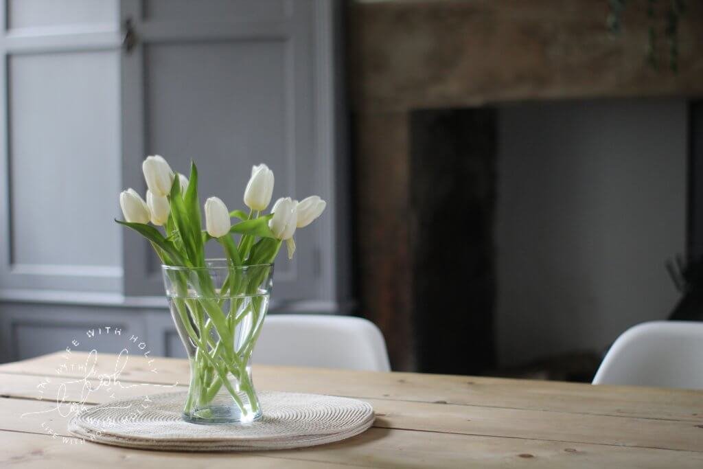 White Tulips in a vase by Life with Holly