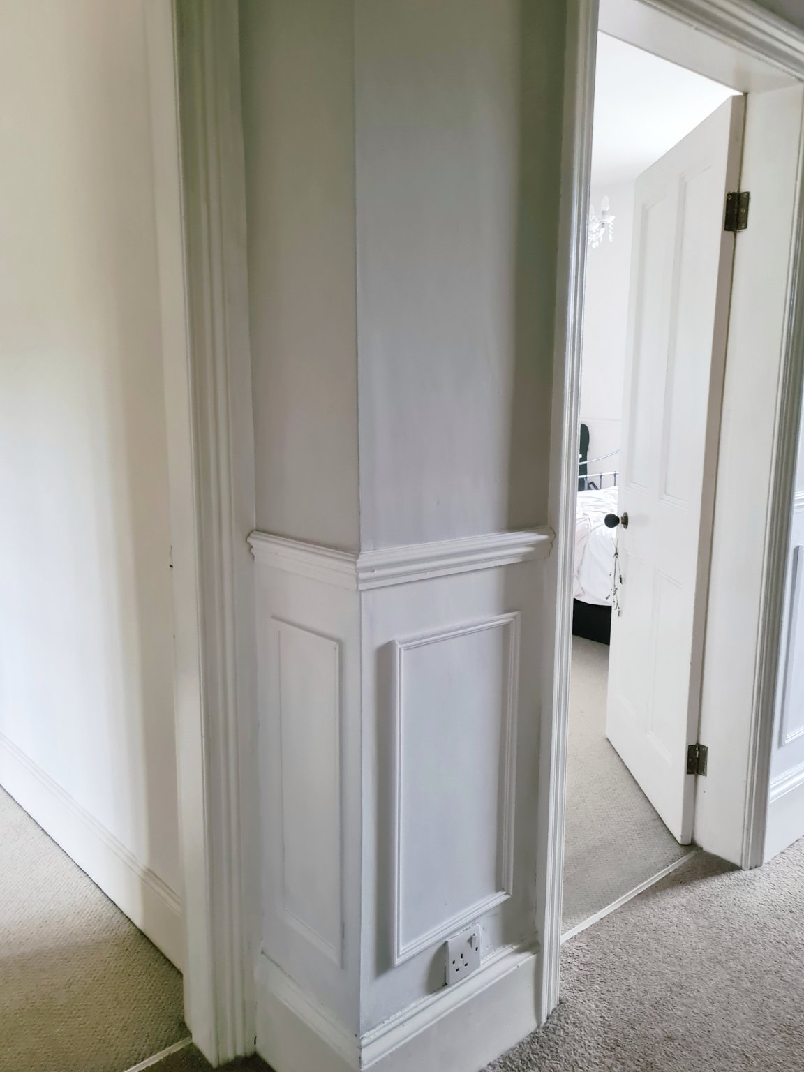 Panelboard Over Steps Easy to Follow Tutorial - How to Panel a Staircase - Life with Holly