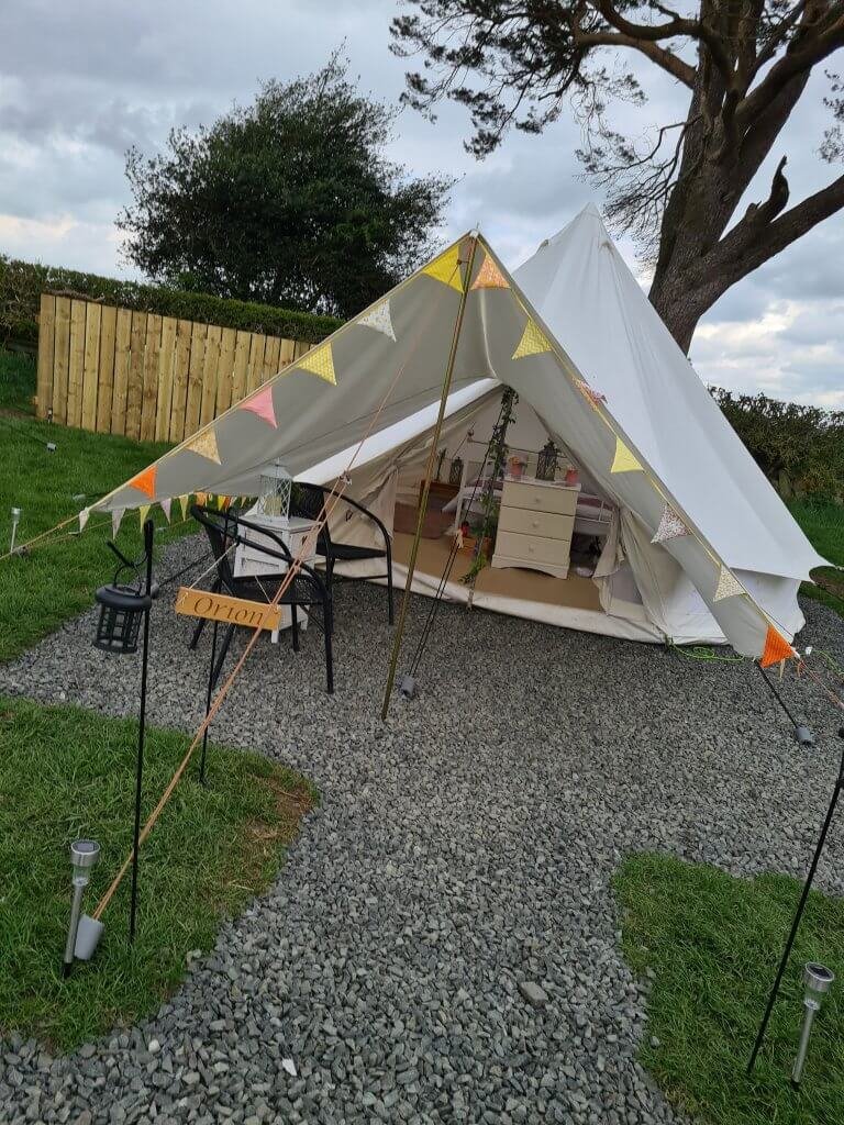 Bell tent at Dark Skies Glamping in Northumberland - Ideas for Glamping Trips from The Wandering Wildflower travel blog