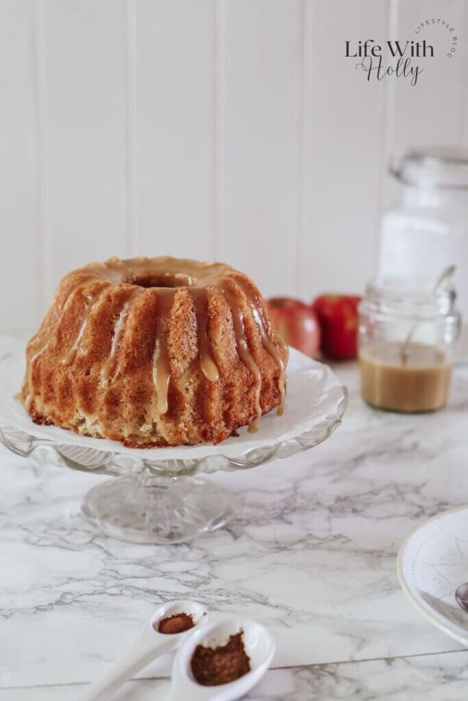 apple cake with a toffee glaze