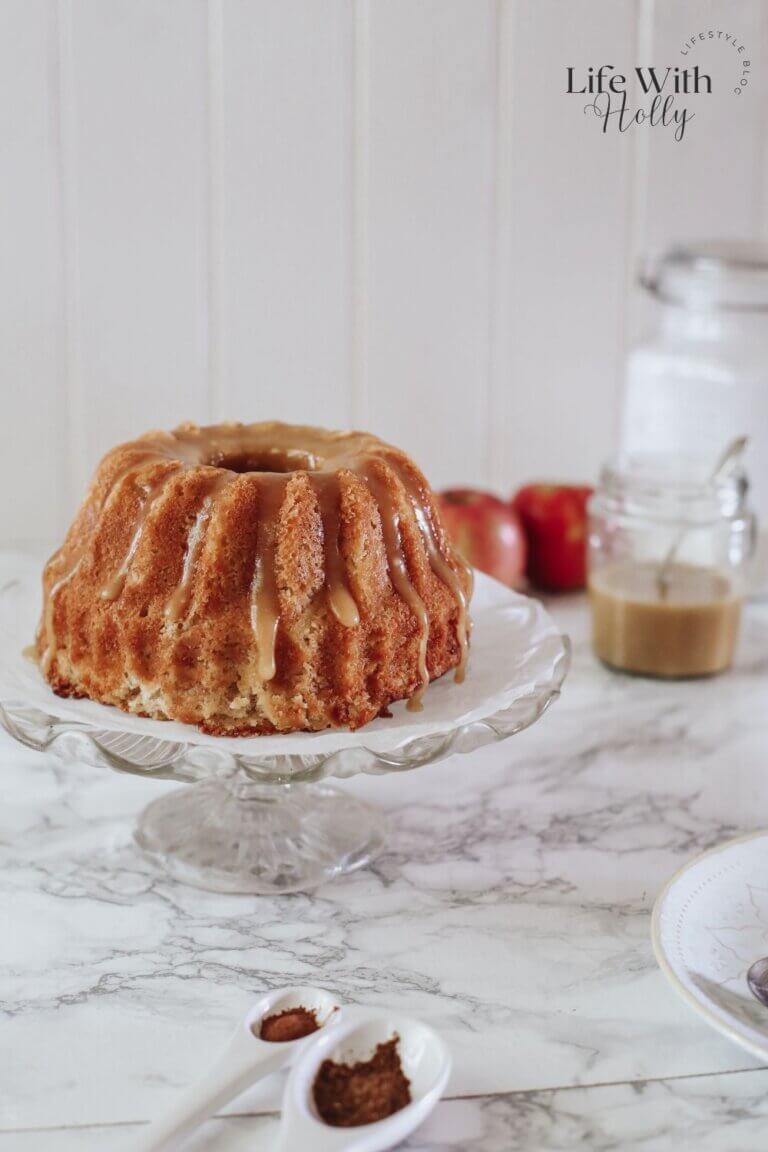 apple cake with a toffee glaze