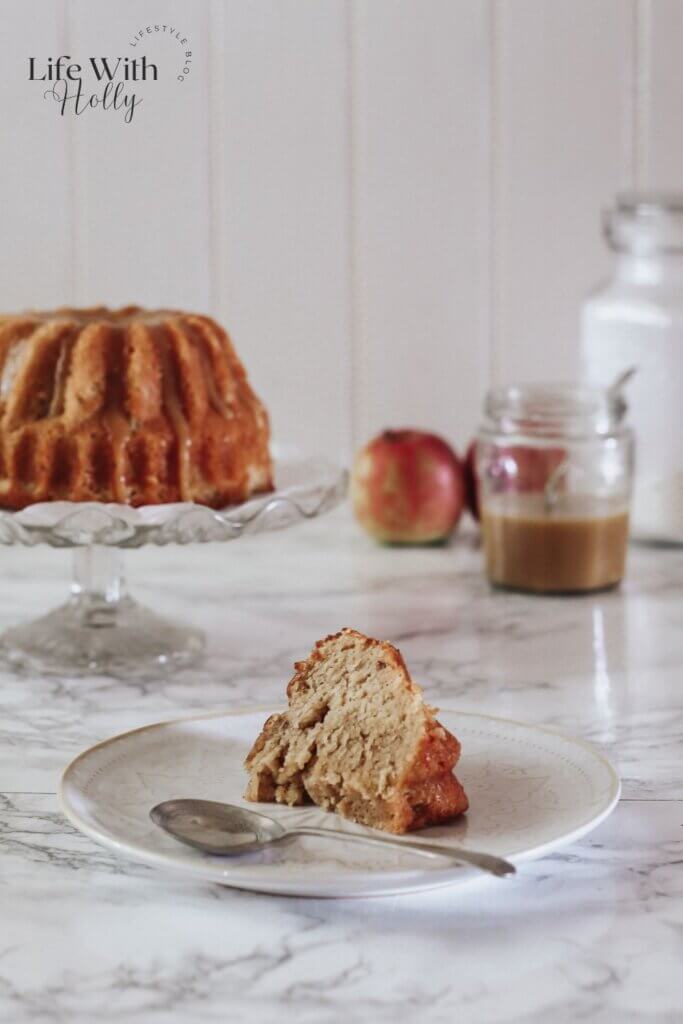 apple cake with a toffee glaze