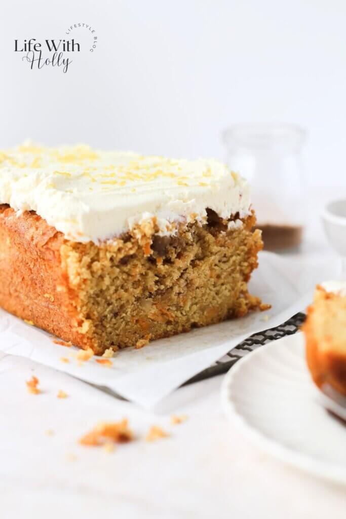 Carrot and Walnut Loaf Cake with Lemon Buttercream Frosting