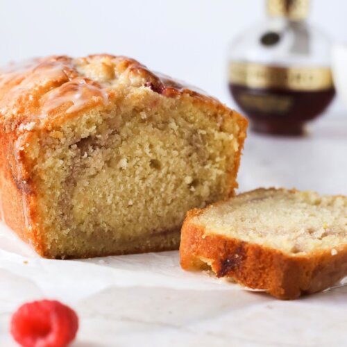 Lemon and raspberry loaf cake