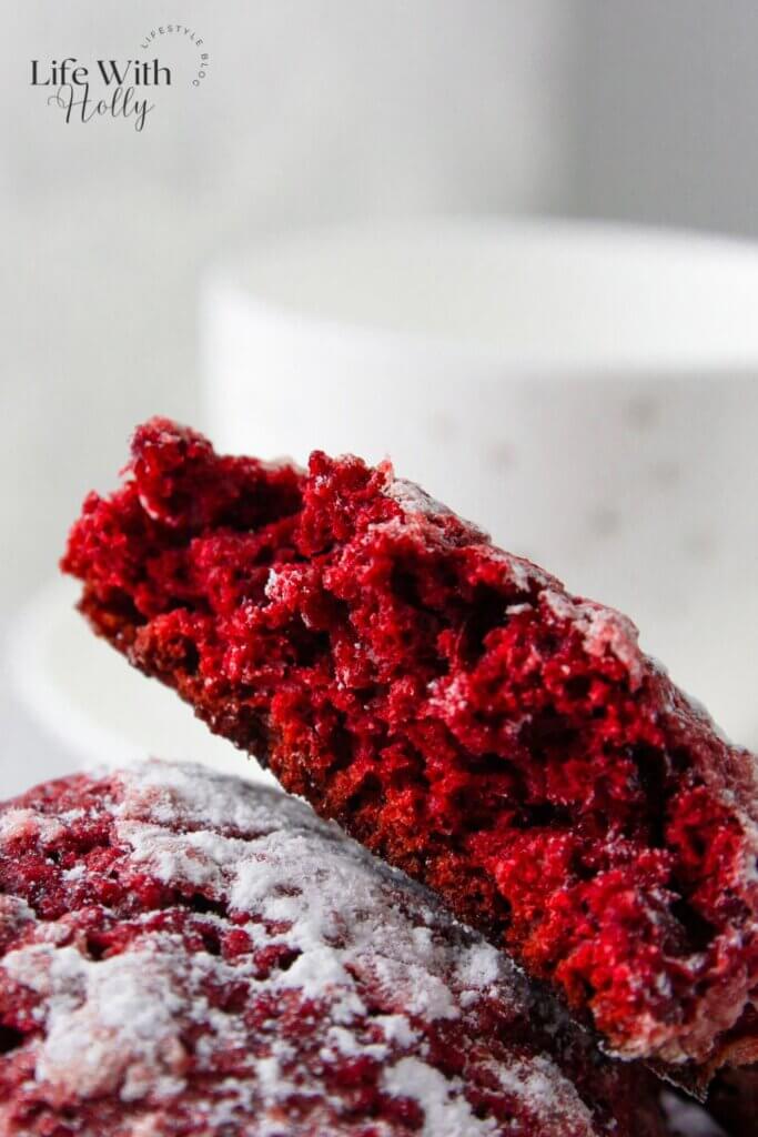 Red velvet crinkle cookies