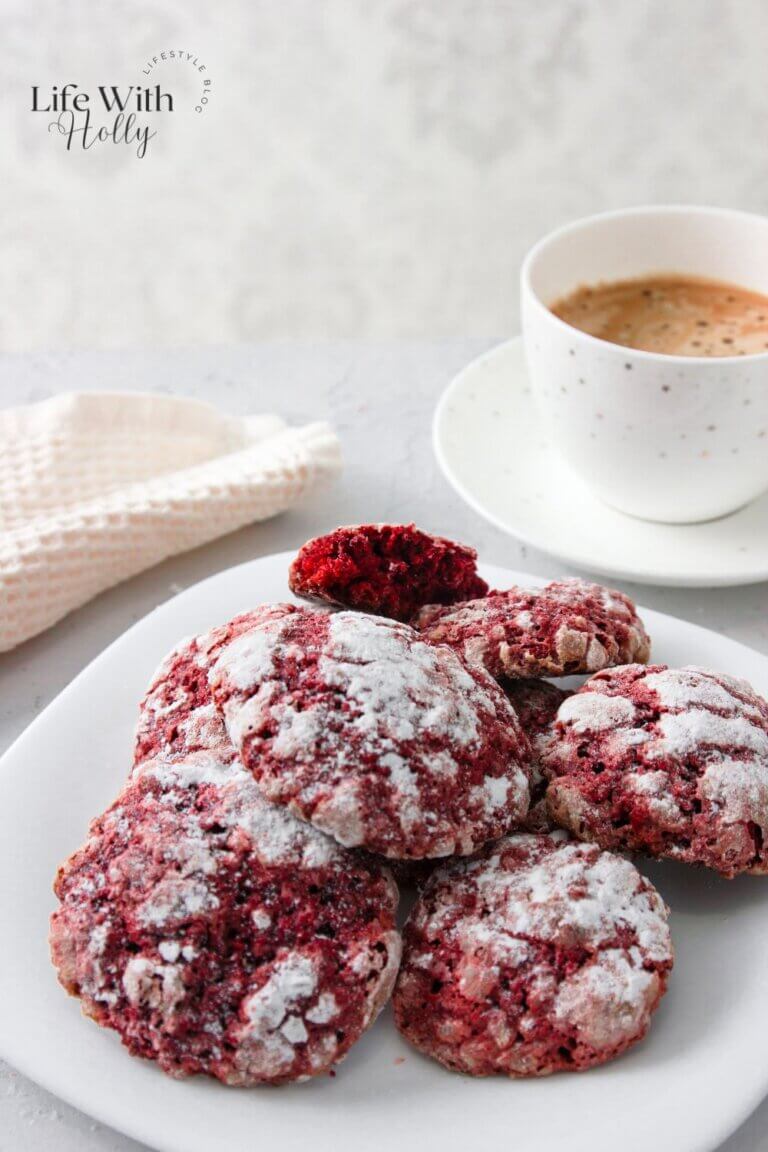 Red velvet crinkle cookies