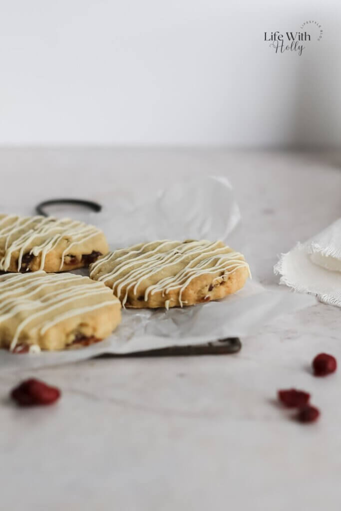 Cranberry white chocolate shortbread
