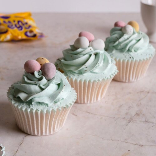 Easter robins egg cupcakes