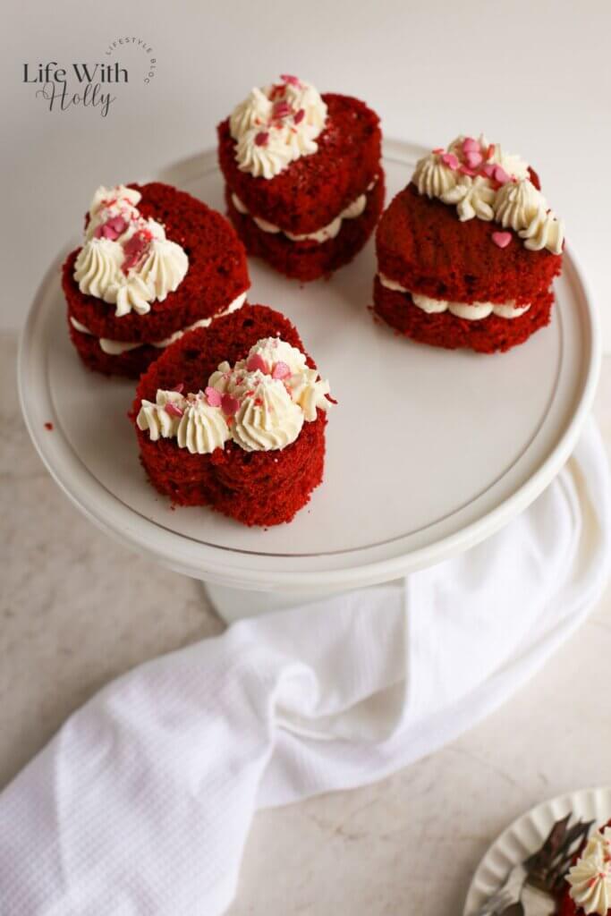 Red Velvet Mini Cakes - Heart Shaped Cakes for Valentines Day
