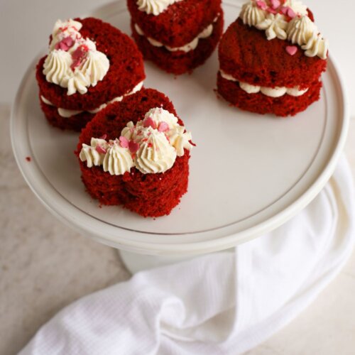 Red Velvet Mini Cakes - Heart Shaped Cakes for Valentines Day