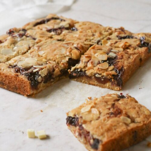 Cherry Bakewell Blondies
