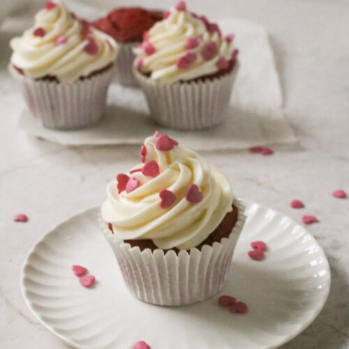 Red Velvet Cupcakes with Cream Cheese Frosting