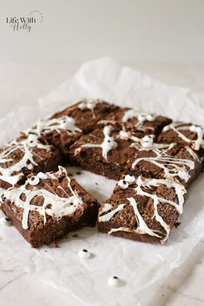 Spiderweb brownies for Halloween