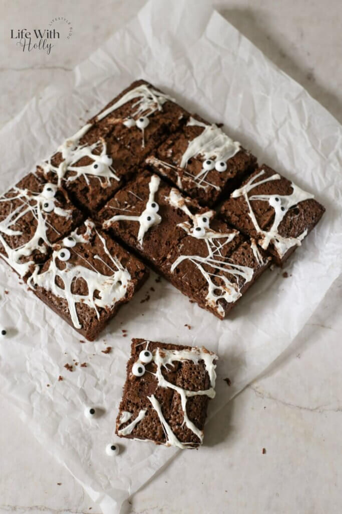 Spiderweb brownies for Halloween