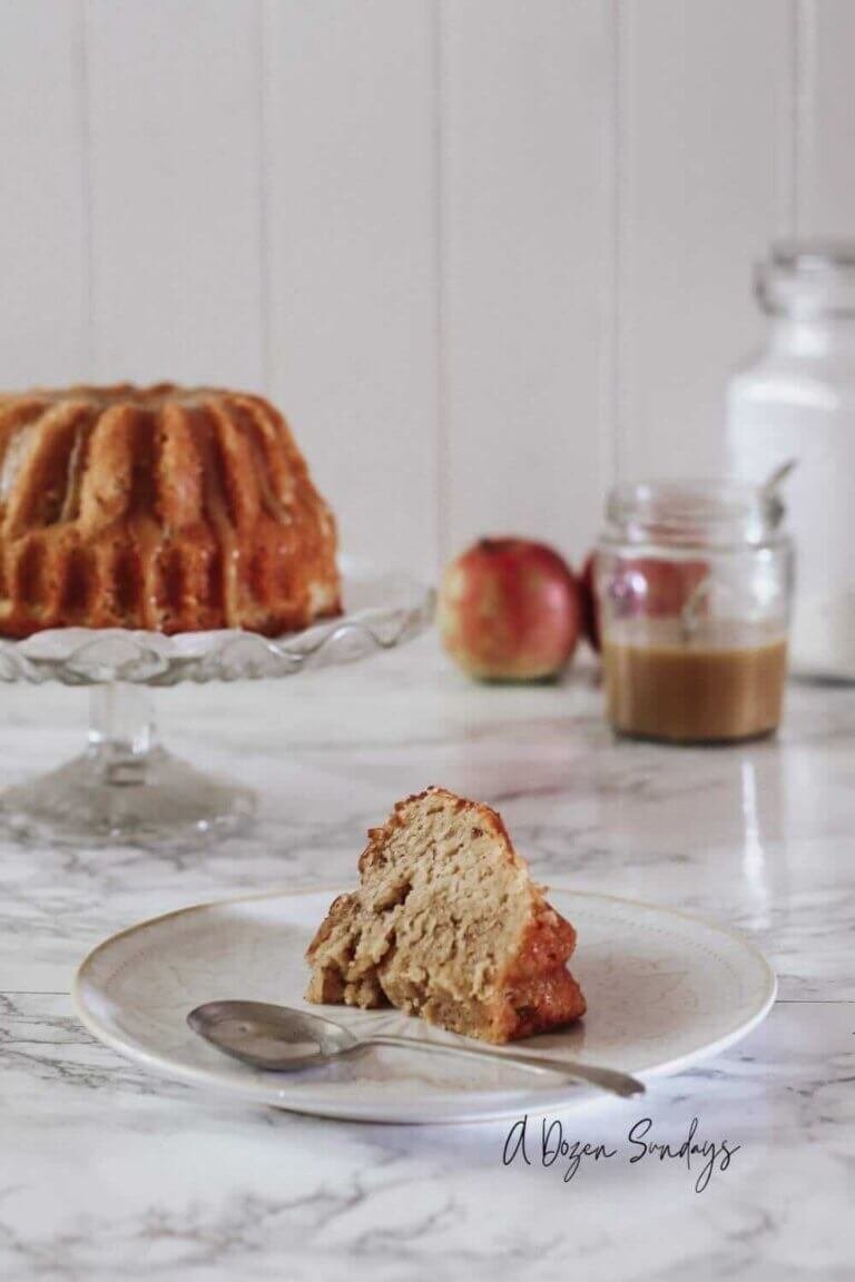 Apple and Cinnamon Cake with Toffee Glaze