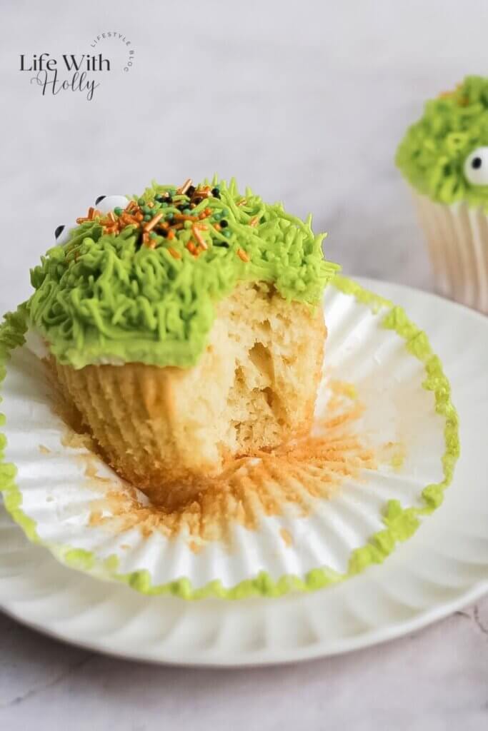 green monster cupcakes for Halloween