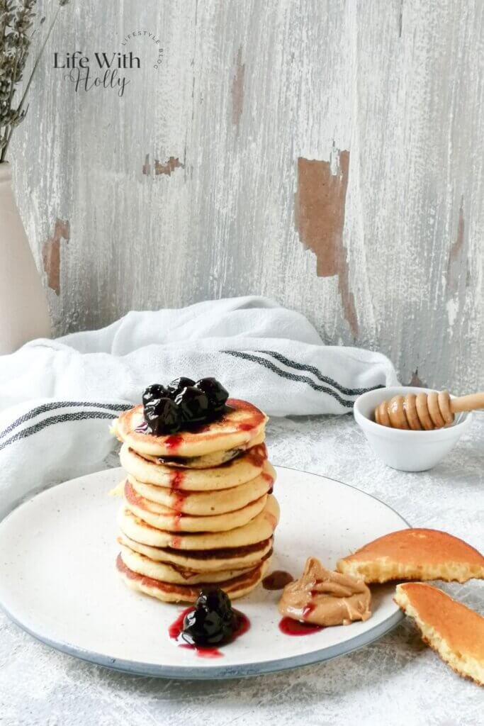 A stack of buttermilk pancakes