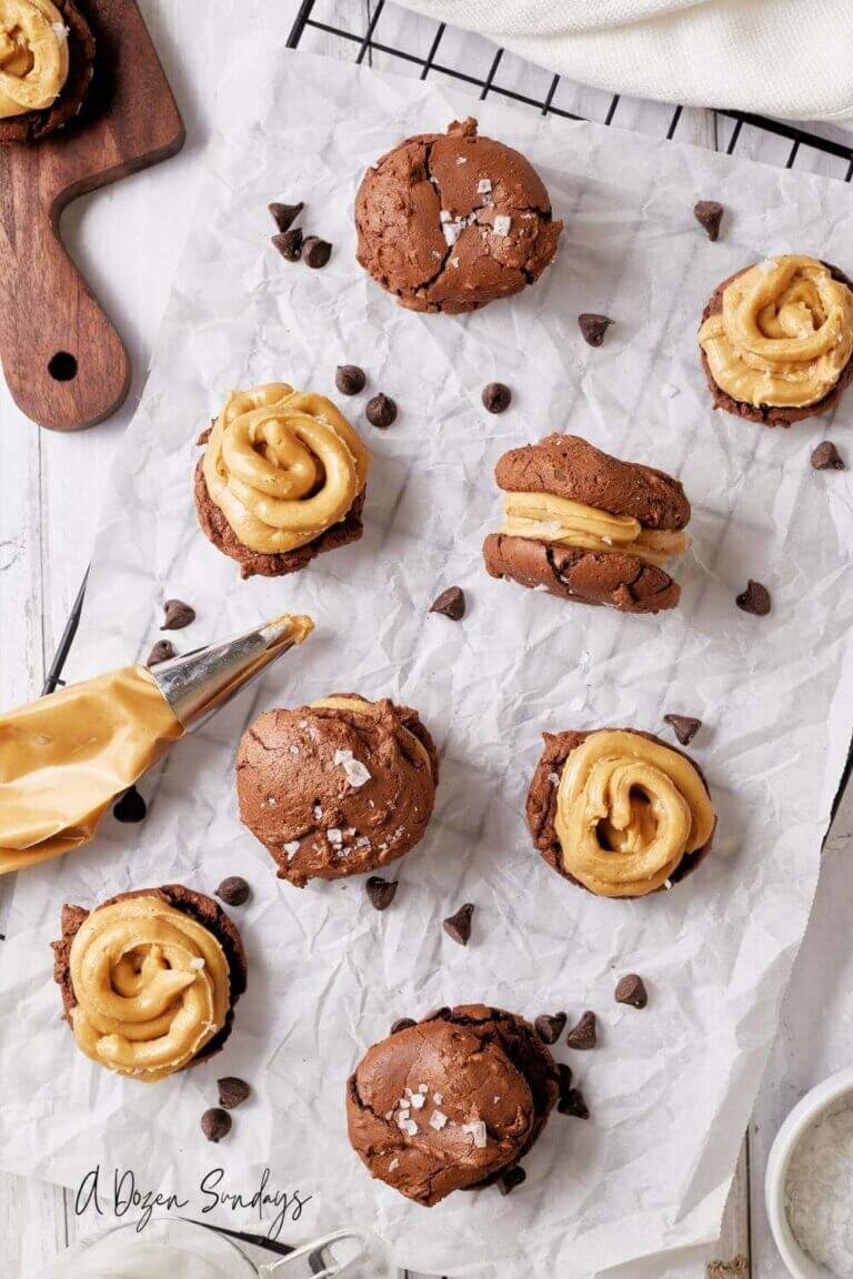 Chocolate Brownie Sandwich with Peanut Butter Filling