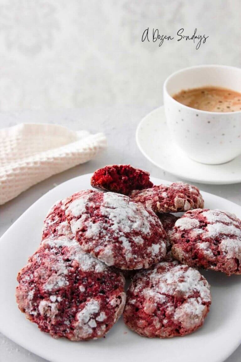 Red Velvet Crinkle Cookies