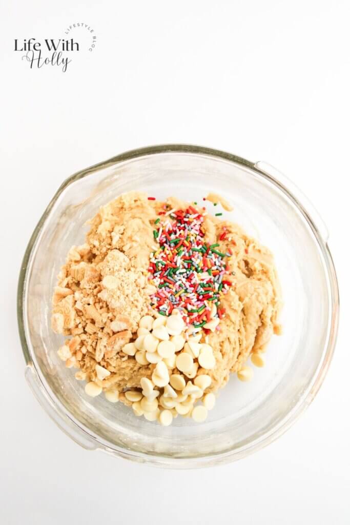 Funfetti stuffed cookies process