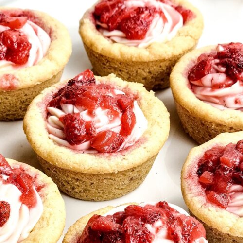 Strawberry cheesecake cookie cups