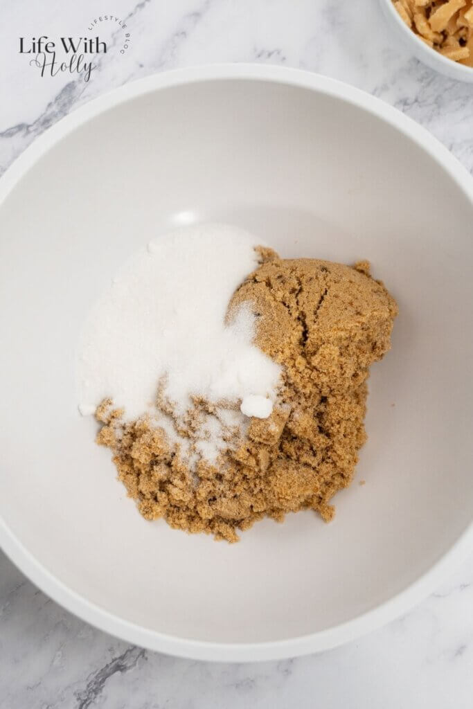 Creaming butter and sugar to make cookies