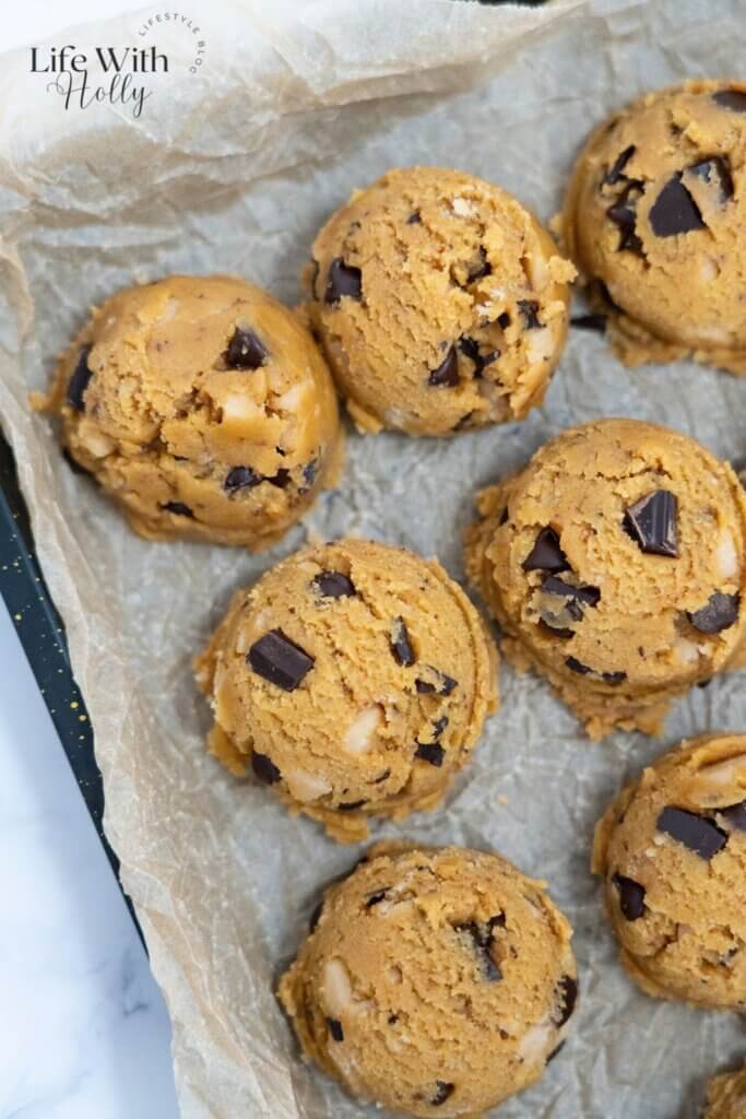 Brown Butter Salted Toffee Choc Chip Cookie dough