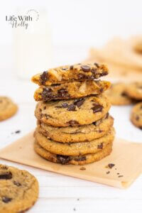 Brown Butter Salted Toffee Choc Chip Cookies