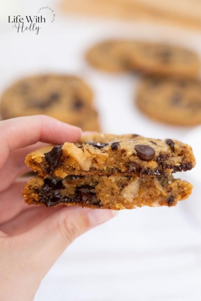 Brown Butter Salted Toffee Choc Chip Cookies