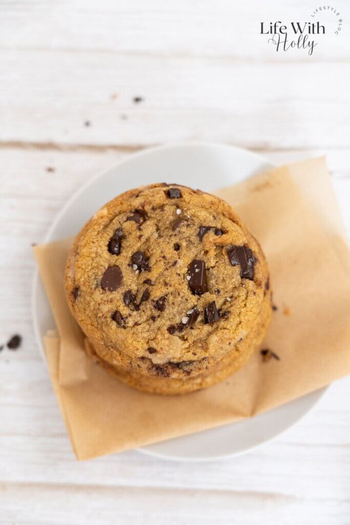 Brown Butter Salted Toffee Choc Chip Cookies