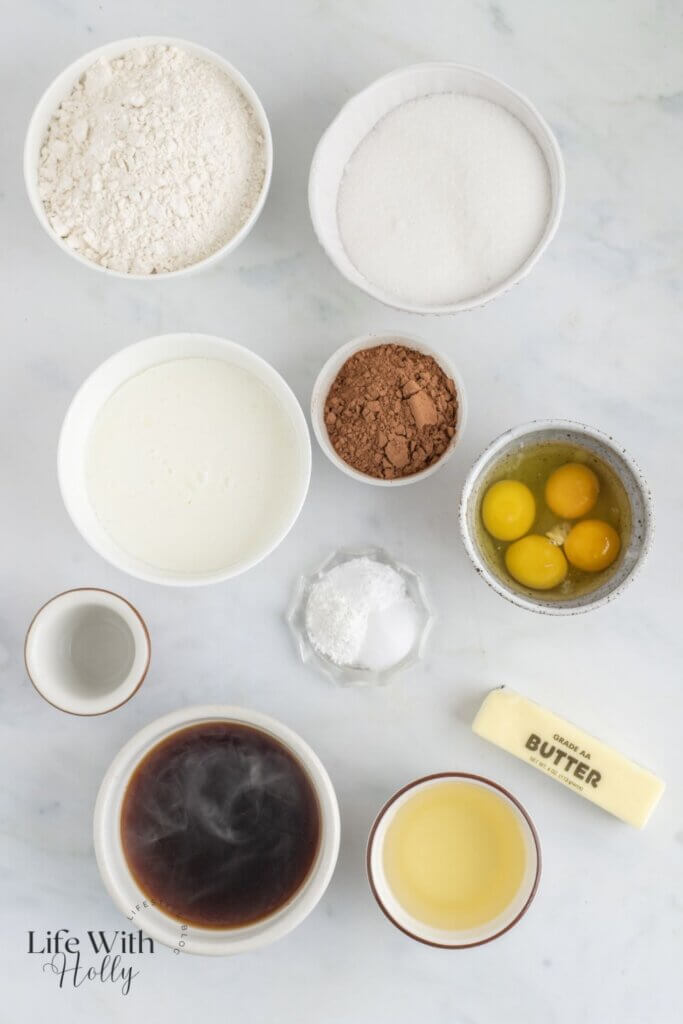 Ingredients shot for Chocolate peppermint layer cake