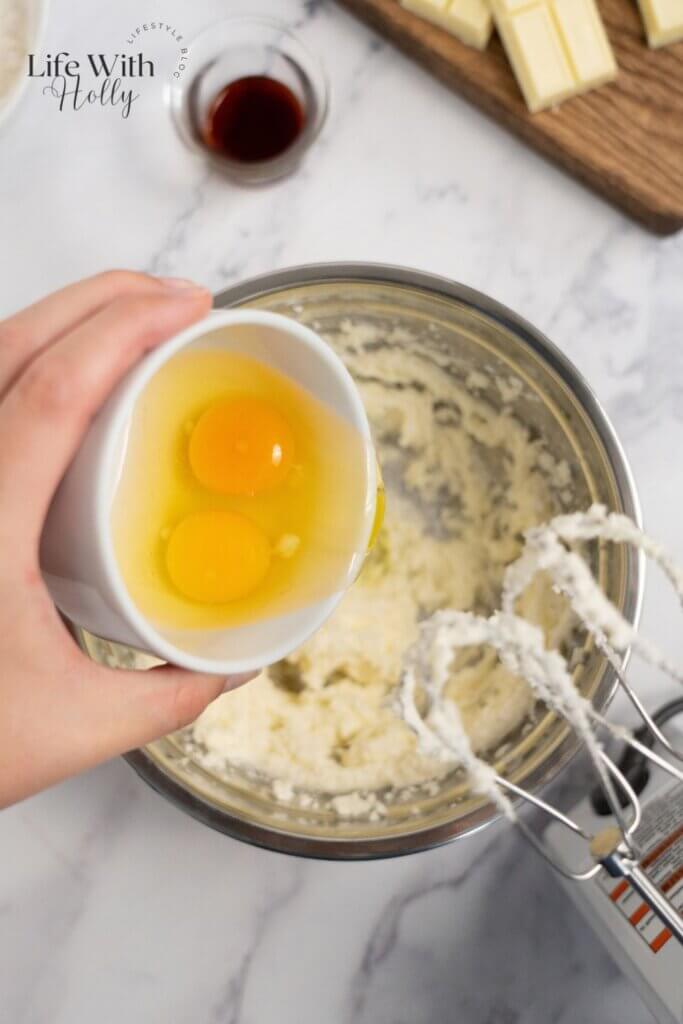 Adding eggs