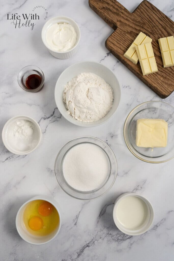 White chocolate cherry cupcakes ingredients