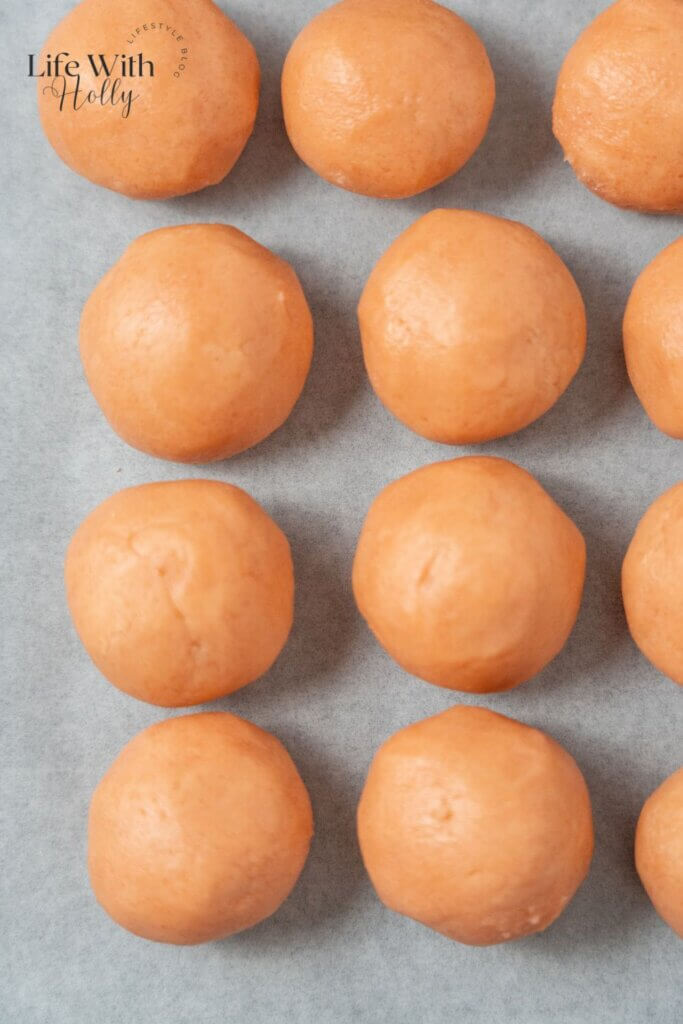 Process shot for Raspberry White Chocolate Thumbprint Cookies